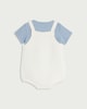 image 2 of F&F Baby 2-Piece Pure Cotton Sailboat Knitted Romper and Bodysuit Set in White