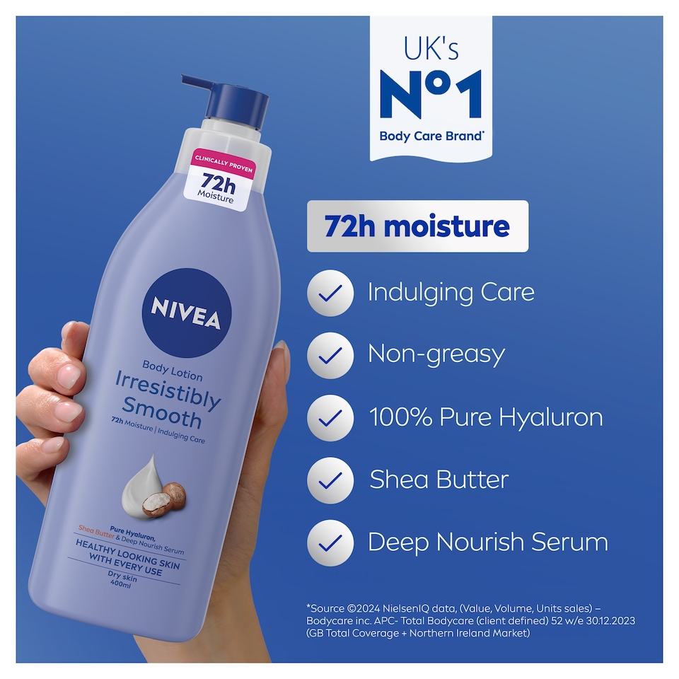 image 1 of NIVEA Irresistibly Smooth Body Lotion Dry Skin 400ml