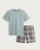 image 4 of F&F Fleece Shorts Check Pyjama Set in Grey