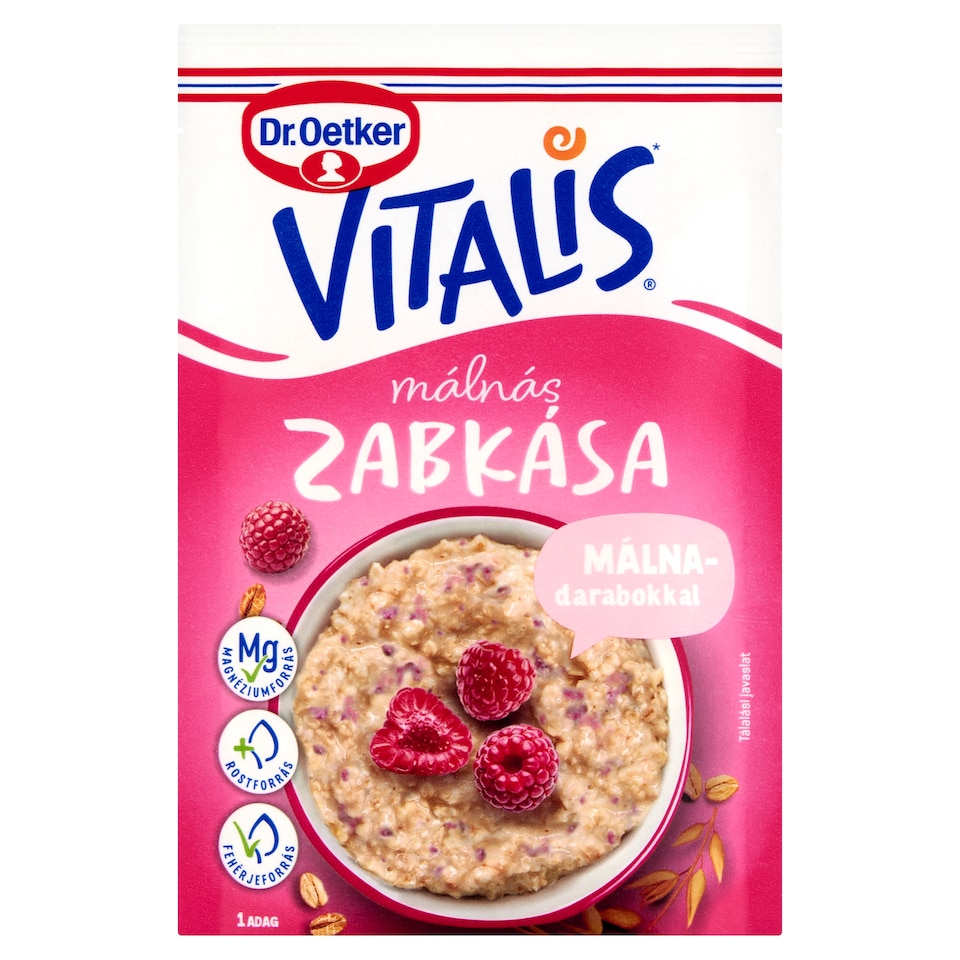 Dr. Oetker Vitalis málnás zabkása alappor málnadarabokkal 53 g