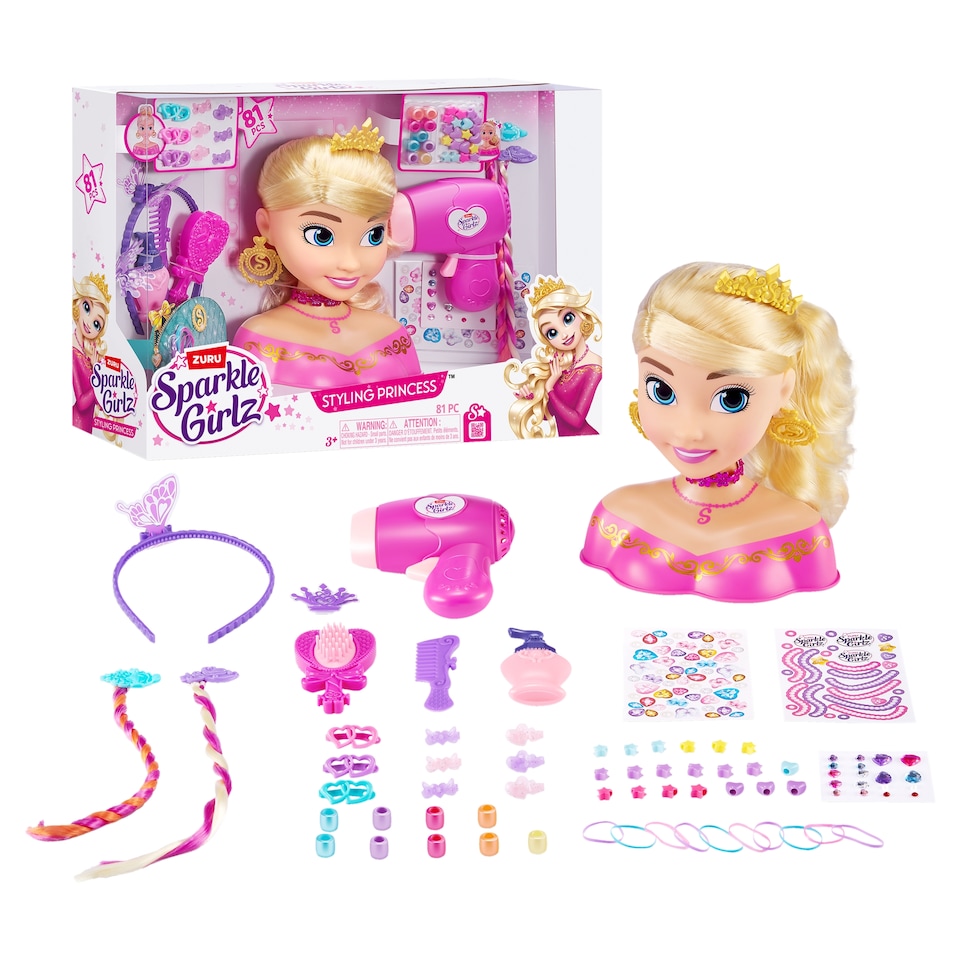 image 1 of Sparkle Girlz Princess Styling Deluxe fodrász fej