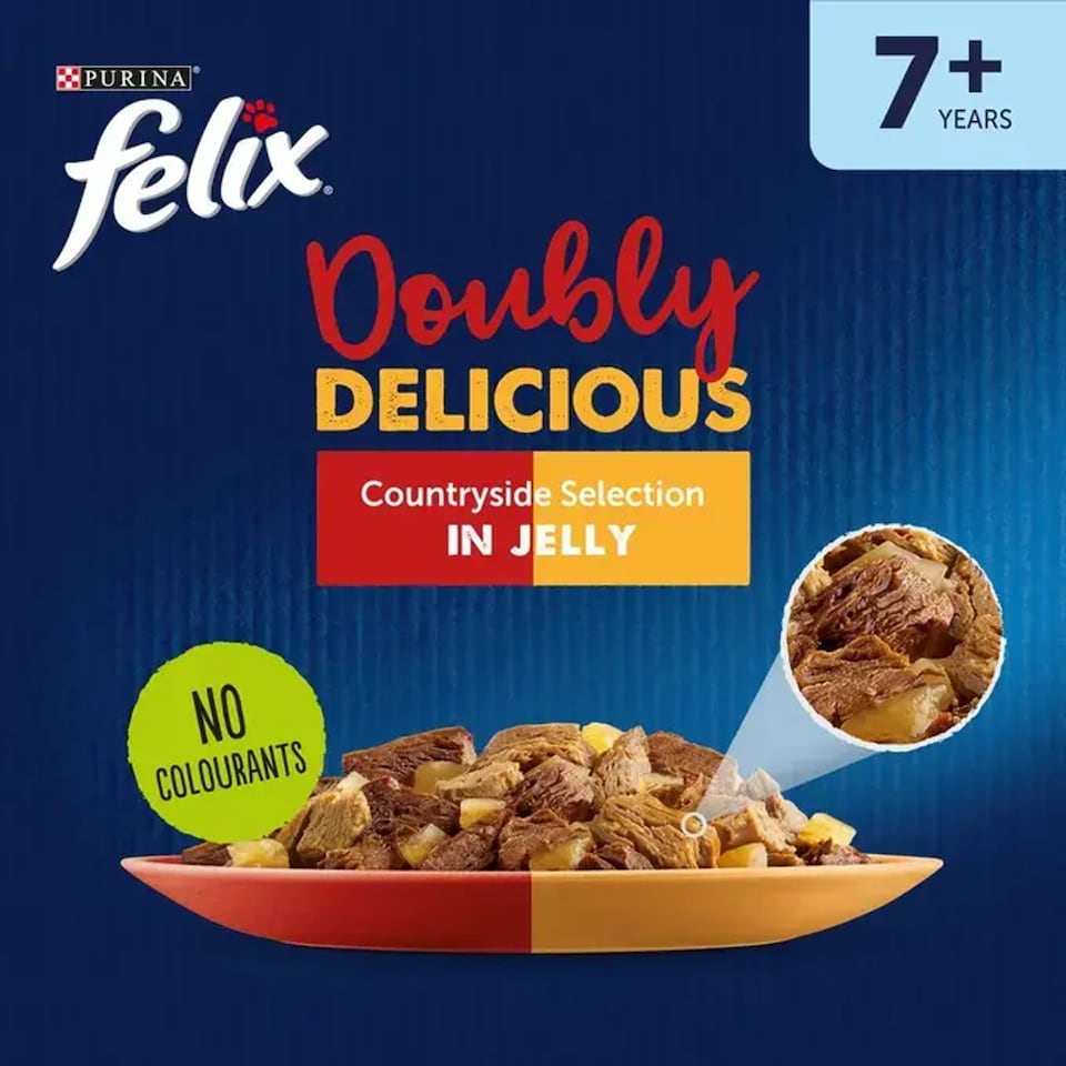 image 1 of Felix Doubly Delicious 7+ Meat Countryside Selection in Jelly Wet Cat Food 12x85g