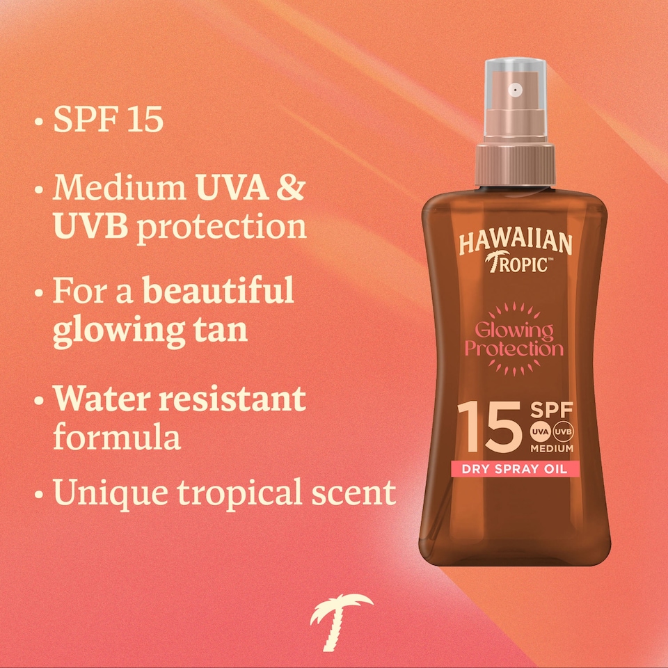 image 1 of Hawaiian Tropic Glowing Protection Sunscreen Dry Oil SPF 15 200ml