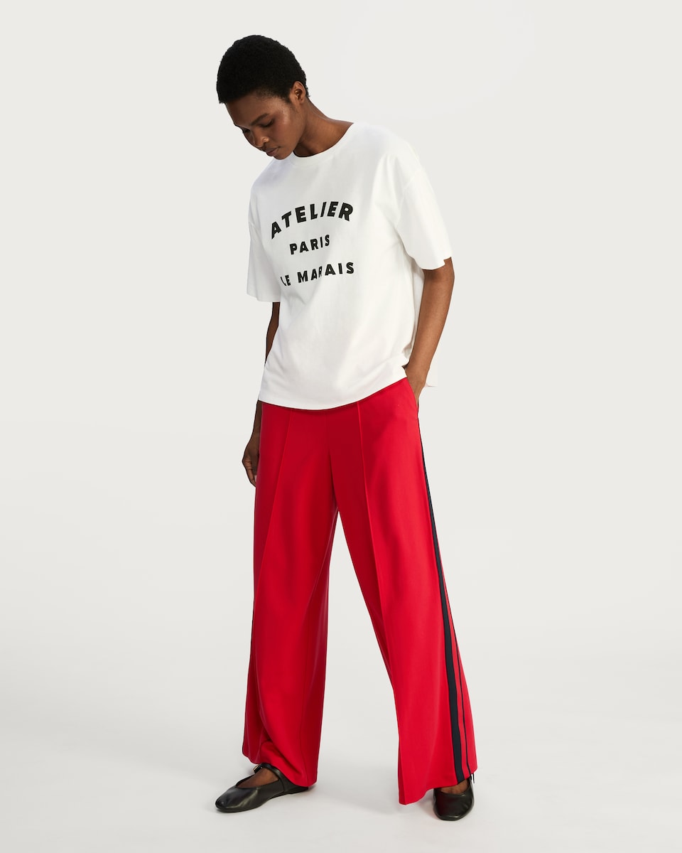 image 1 of F&F Boyfriend Fit Atelier Paris Slogan T-Shirt in White