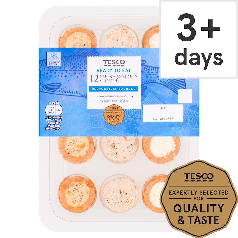 Tesco Smoked Salmon Canapes 12 Pack 100g