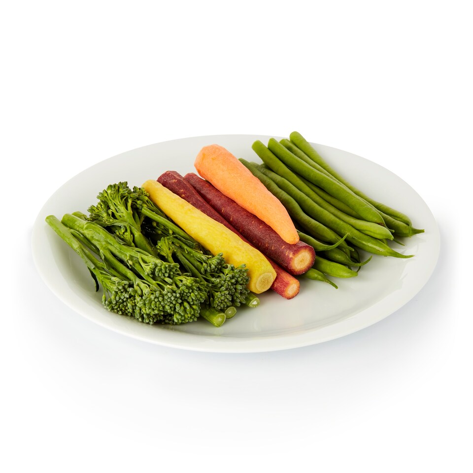 image 1 of Tesco Rainbow Carrots With Tenderstem Broccoli, Fine Beans 180G