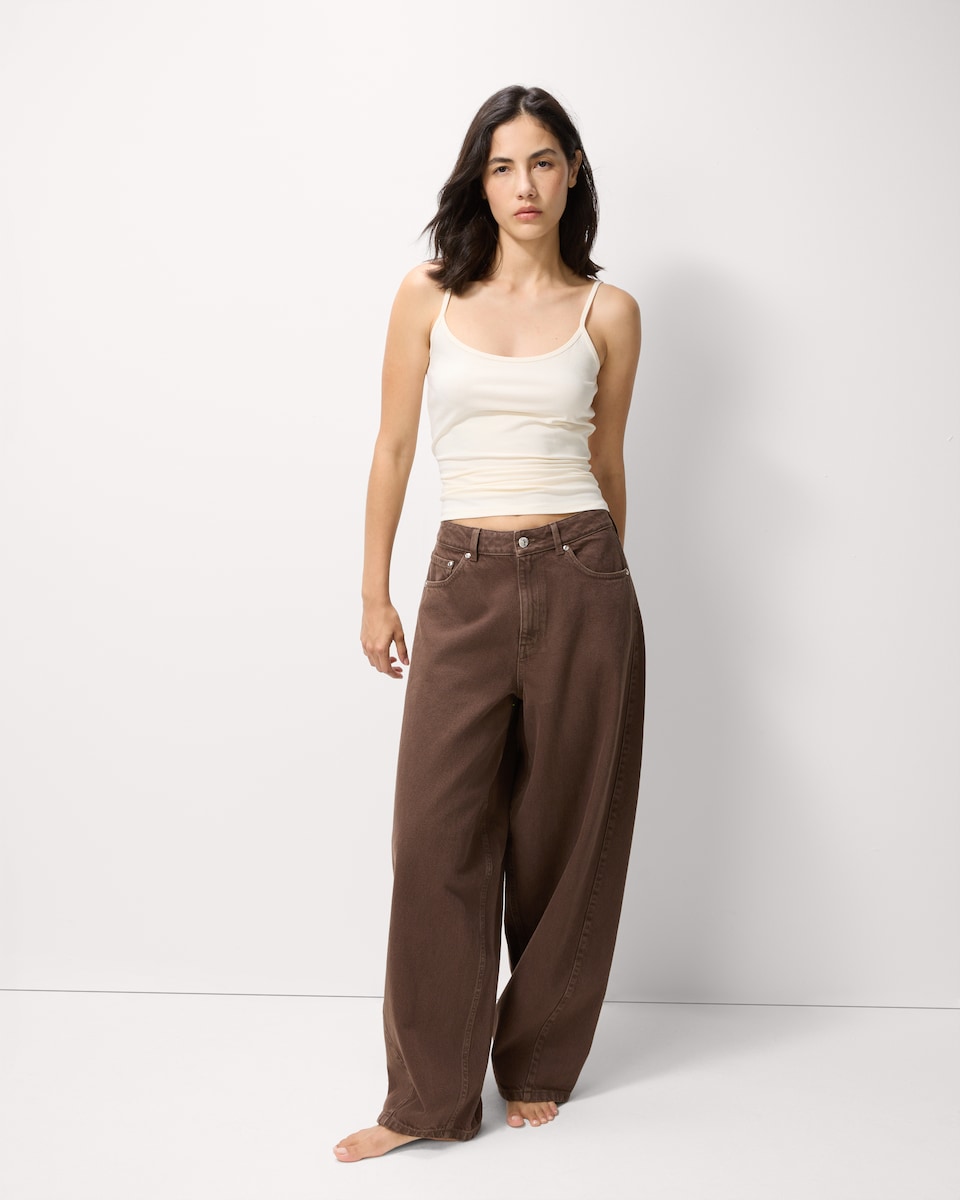 image 1 of F&F 3-Pack Cotton Rich Strappy Vests in Multi Brown
