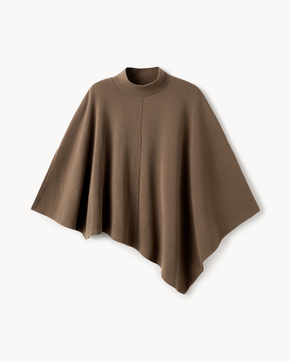 image 1 of F&F High Neck Cape Top in Mink