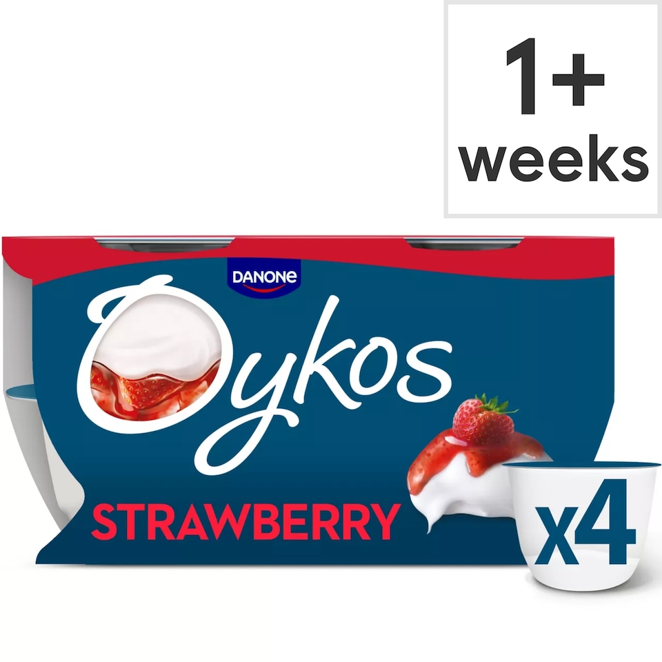 image 1 of Oykos Strawberry Luxury Greek Style Yoghurt Dessert 4x110g