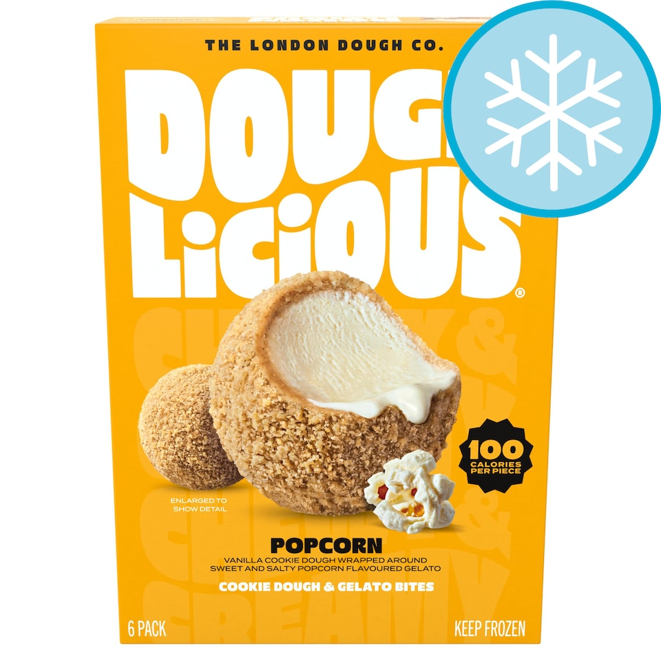 Doughlicious Popcorn Cookie Dough & Gelato Bites 6 x 32g Tesco Groceries