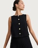 image 2 of F&F Button Front Pleated Sleeveless Midi Dress in Black