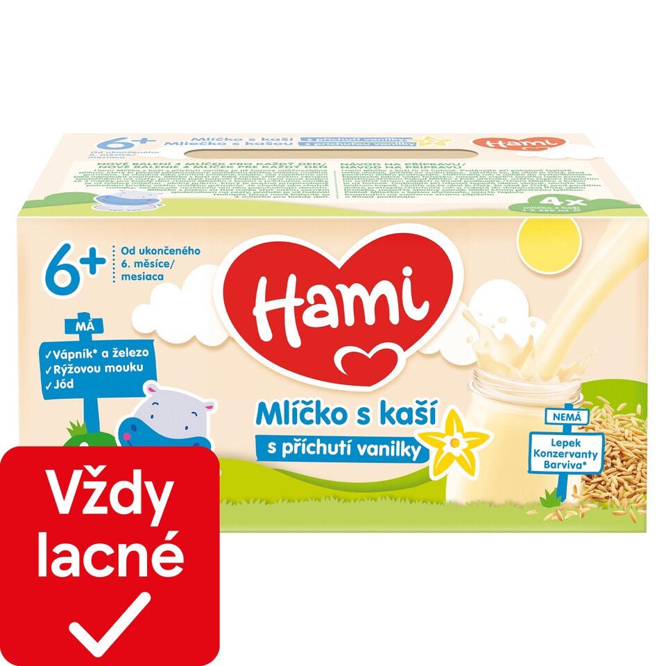 obrázok 1 z Hami mliečko s kašou s príchuťou vanilky od uk. 6.mesiaca, 1000 ml