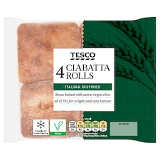 Tesco 4 Ciabatta Rolls