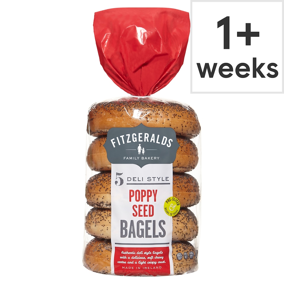 Fitzgeralds Poppy Seeded Bagels 425G