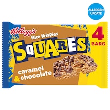 Kellogg's Rice Krispies Squares Caramel & Chocolate Multipack, 4x36g