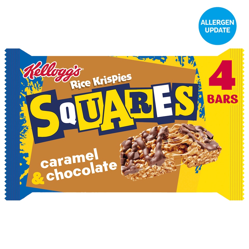 image 1 of Kellogg's Rice Krispies Squares Caramel & Chocolate Multipack, 4x36g
