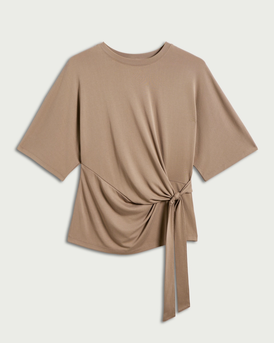 image 1 of F&F Tie Side Co-ord Top in Mink