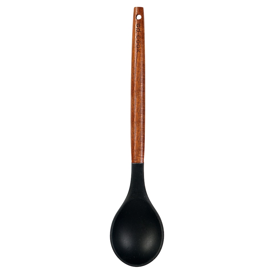 Go Cook Acacia Silicone Solid Spoon Black
