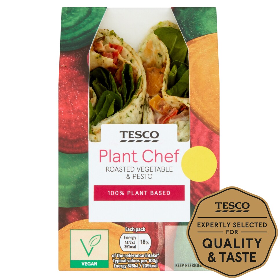 Tesco Plant Chef Roasted Vegetable & Pesto Wrap