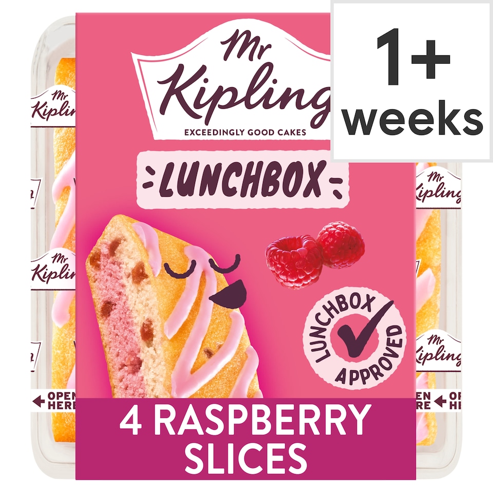 image 1 of Mr Kipling Raspberry Lunchbox Cake Slices 4 pack