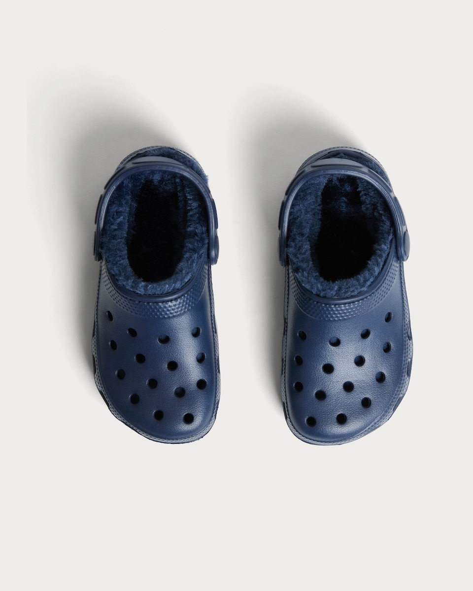 image 1 of F&F Boys Borg Lined Clogs in Navy