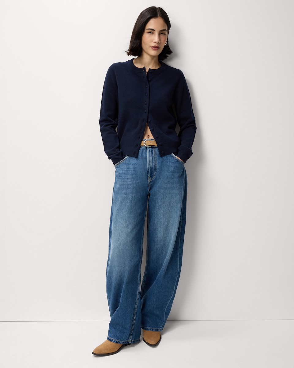 image 1 of F&F Long Sleeved Cardigan in Navy