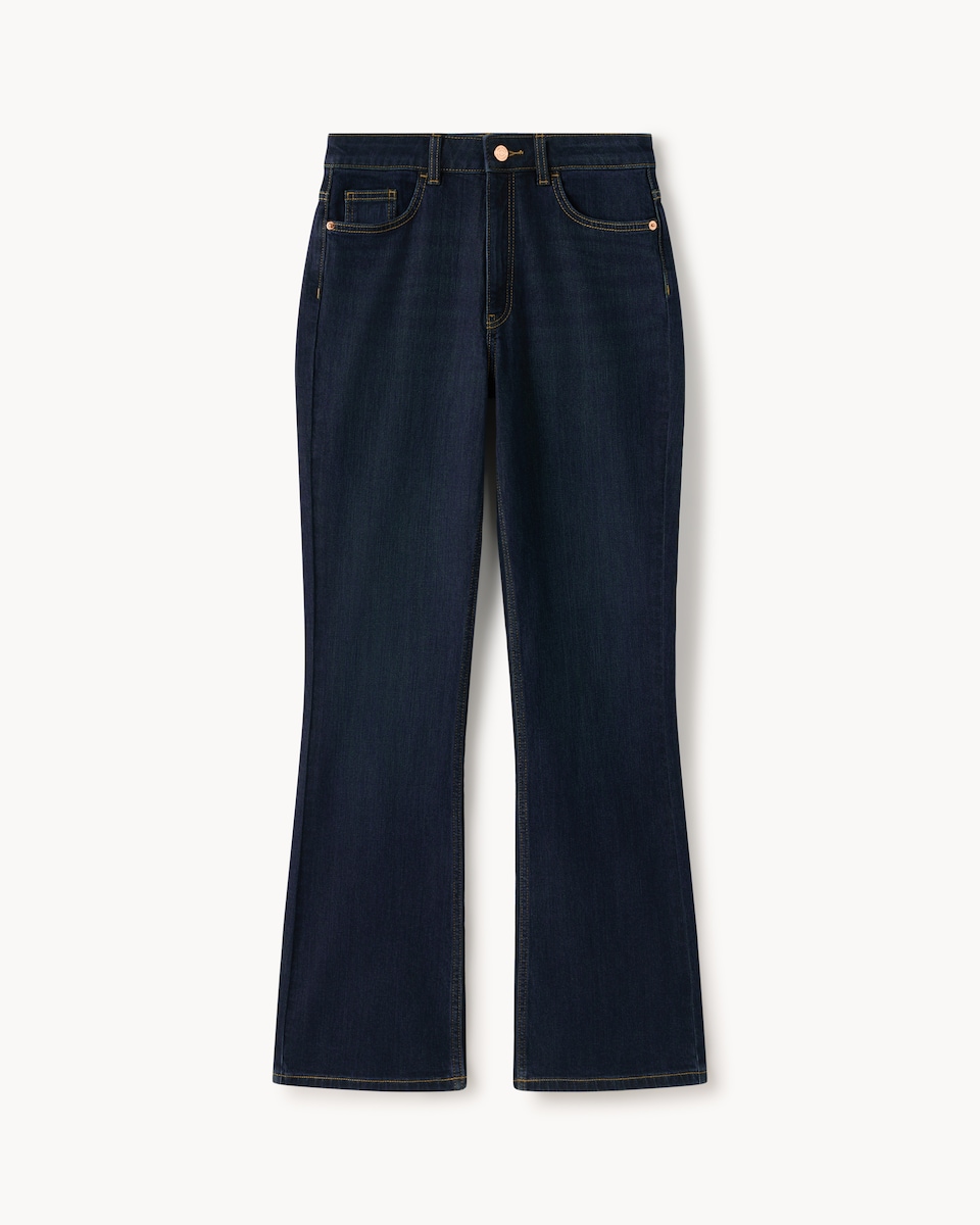 image 1 of F&F Mid Rise Bootcut Jeans in Navy