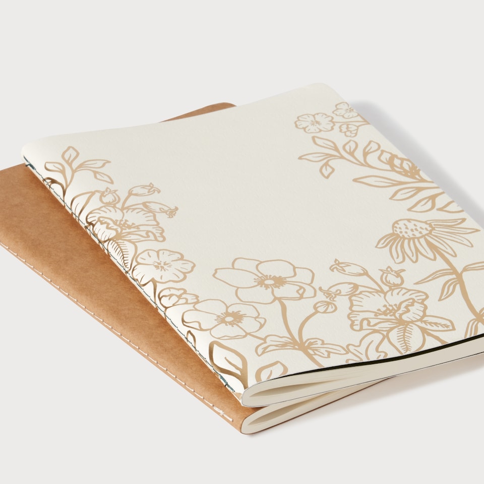image 1 of Paperchase Full Bloom A5 Notebooks 2pk