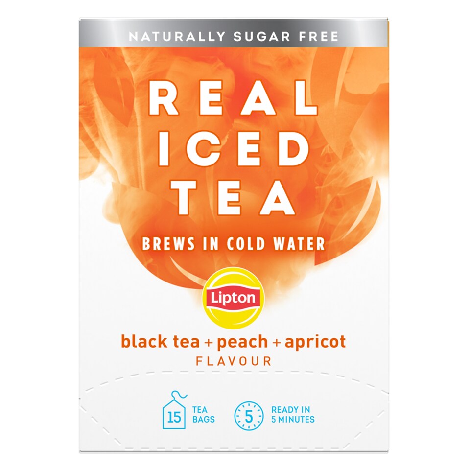 image 1 of Lipton Real Iced Black Tea, Peach & Apricot 15S 33G