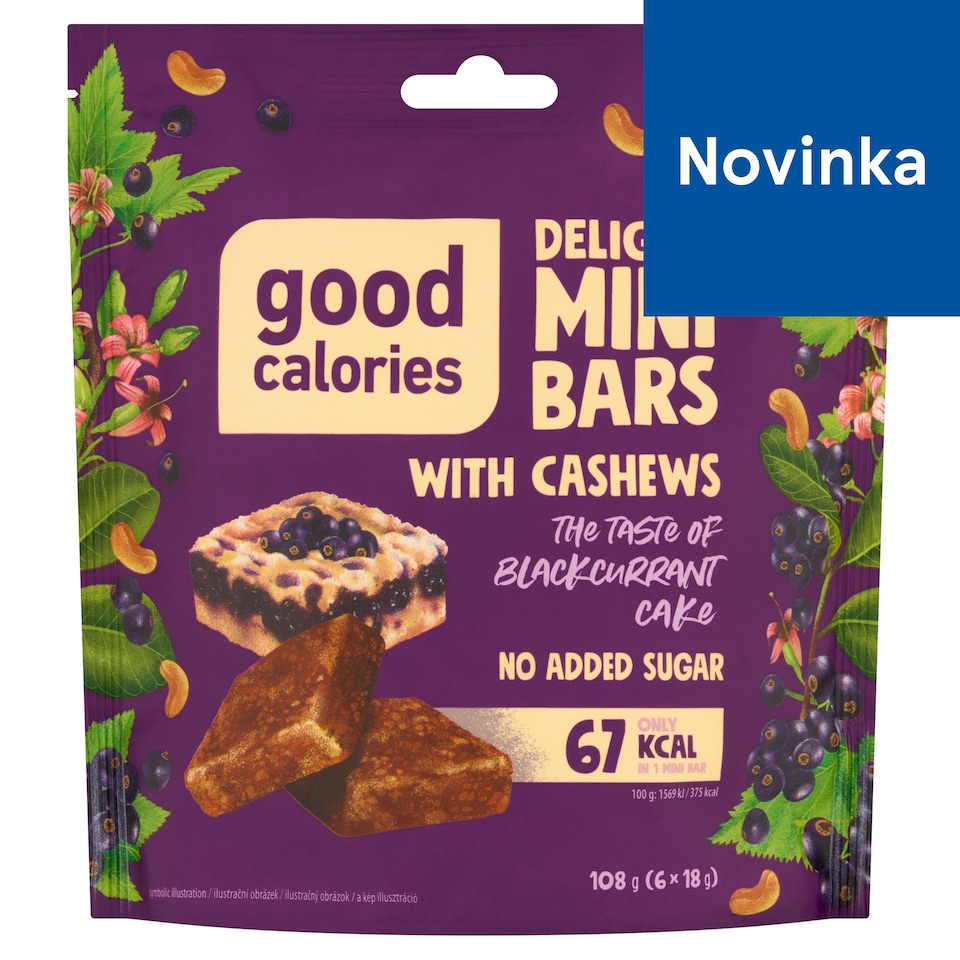 obrázok 1 z Good Calories Ovocno-orieškové tyčinky s čiernymi ríbezľami 6 x 18 g (108 g)