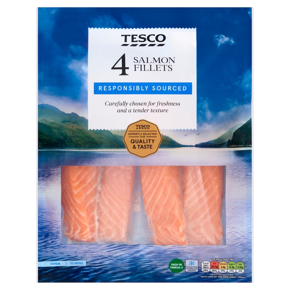 Tesco 4 Salmon Fillets 480g