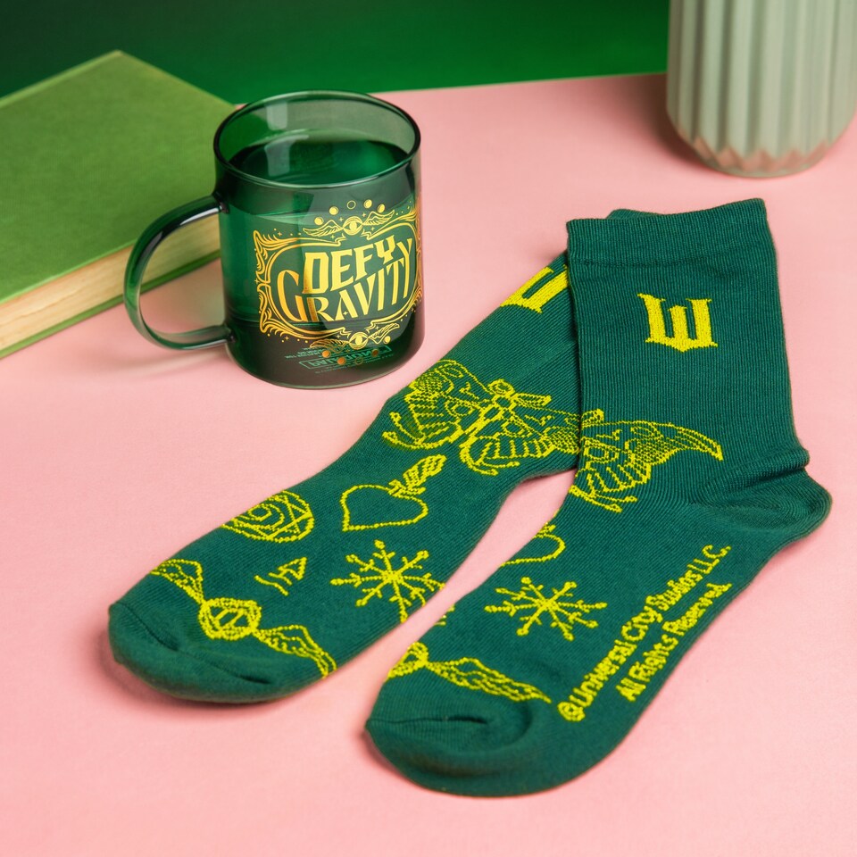 image 1 of Wicked Green Elphaba Glass Mug & Socks 