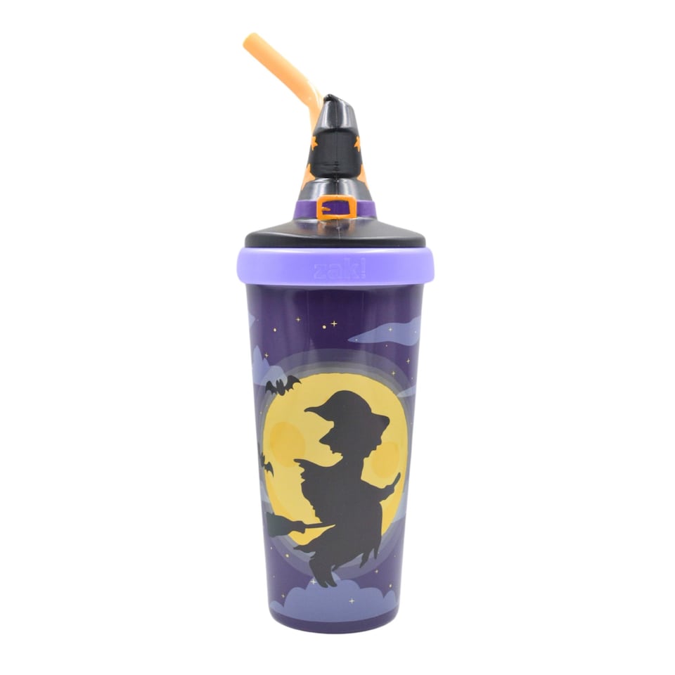 image 1 of Halloween Pumpkin & Witch Cup With Straw Assorted