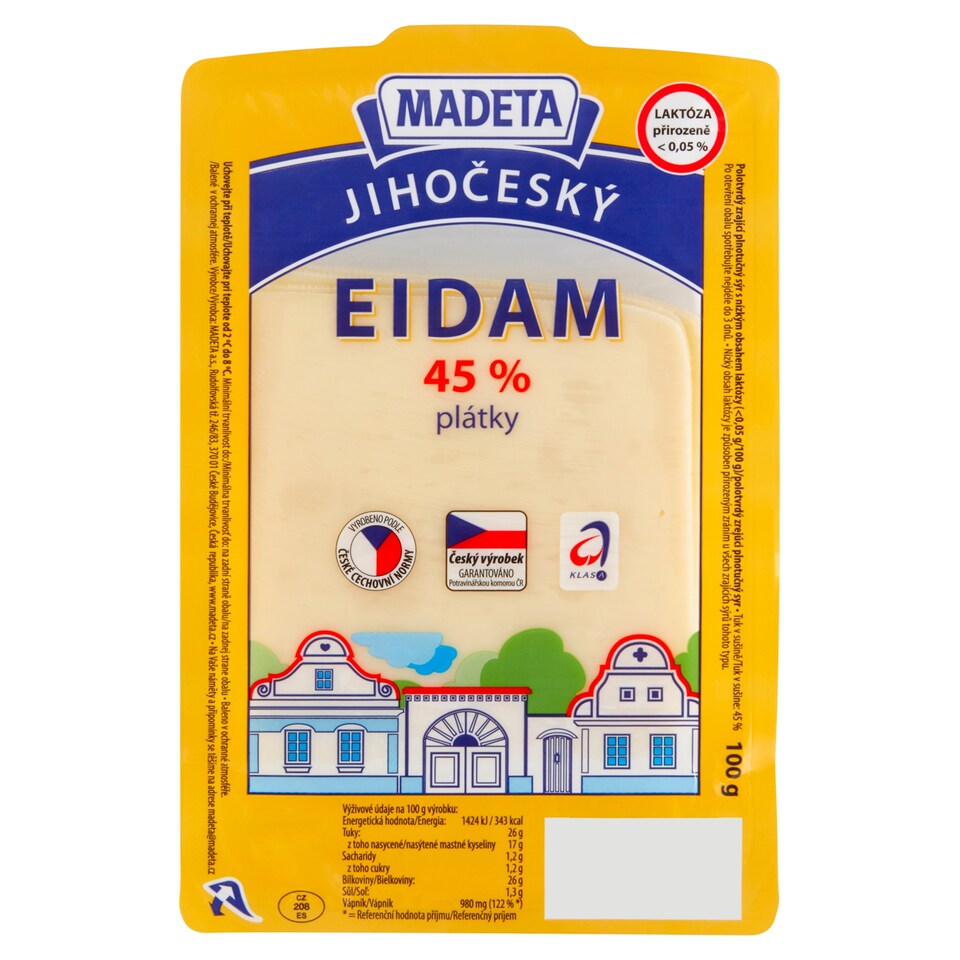 image 1 of Madeta South Bohemian Eidam 45% Slices 100g