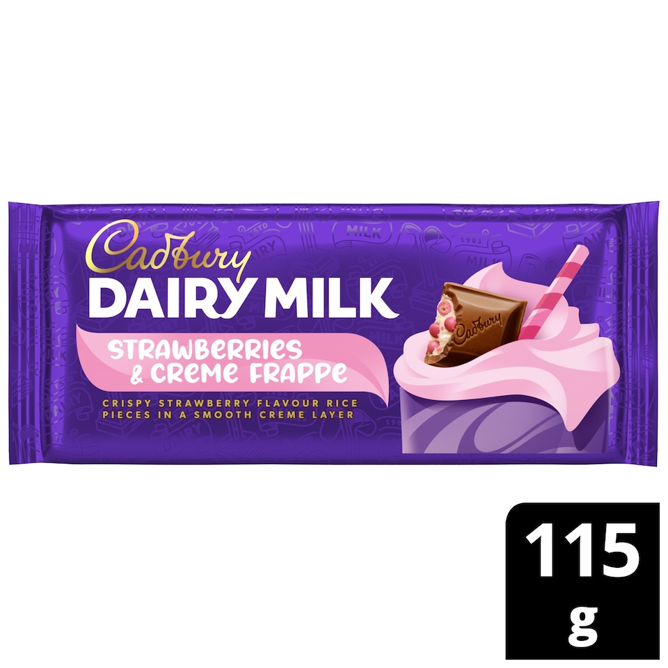 image 1 of Cadbury Dairy Milk Strawberries & Cream Frappe 115g