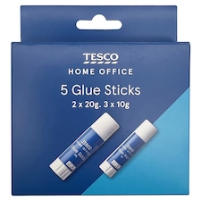 Tesco Glue Stick Multi Pack 2X20g Plus 3X10g
