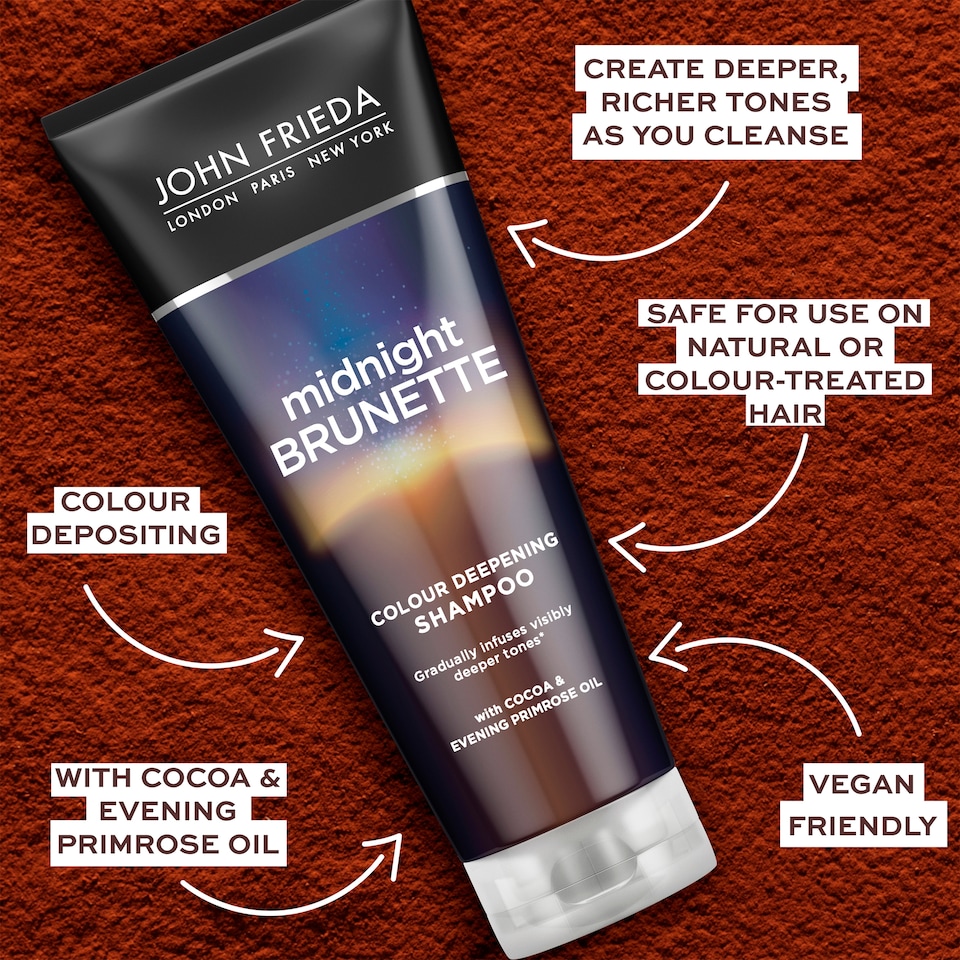 image 1 of John Frieda Midnight Brunette Colour Deep Shampoo 250Ml