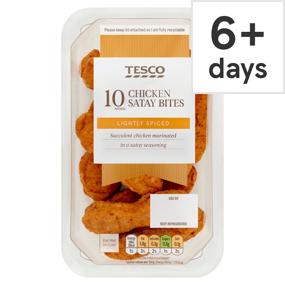 Tesco 10 Chicken Satay Bites 120G
