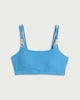 image 4 of F&F Crinkle Textured Bikini Top in Blue