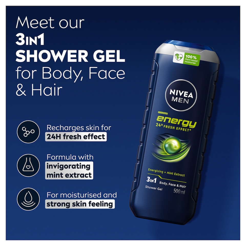 image 1 of Nivea Men Energy Shower Gel 500Ml
