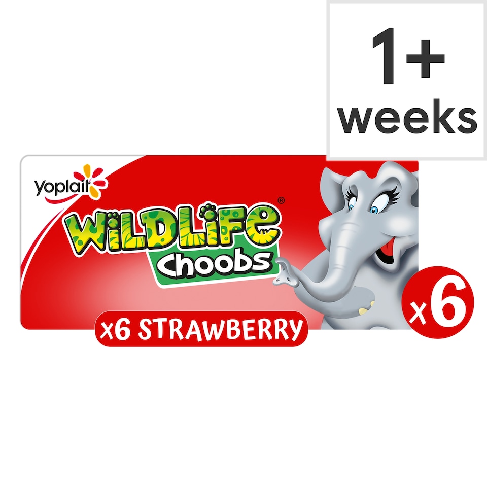 Wildlife Choobs Strawberry Kids Yoghurt Tubes 6x37g