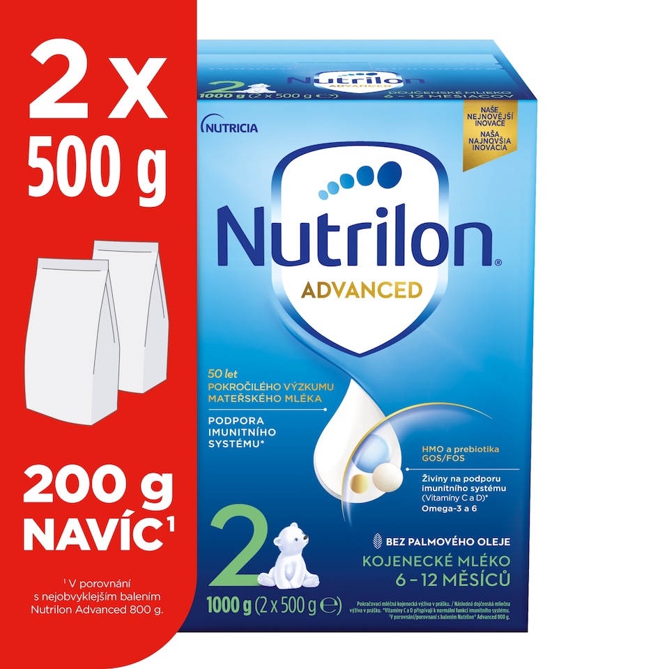 Obrázek 1 pro produkt NUTRILON Advanced 2 pokračovací kojenecké mléko 1000g