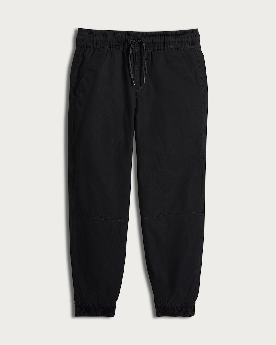 F&F Boys Fleece Lined Cuffed Drawstring Joggers in Black