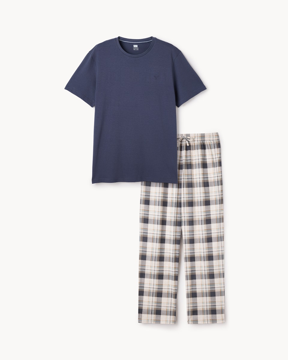 image 1 of F&F Checked Pyjama Set in Purple
