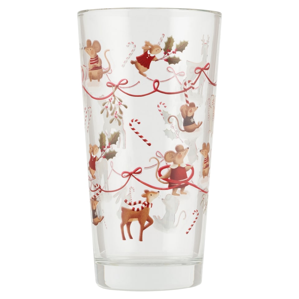 F&F Home Candy Cane Mice Glass