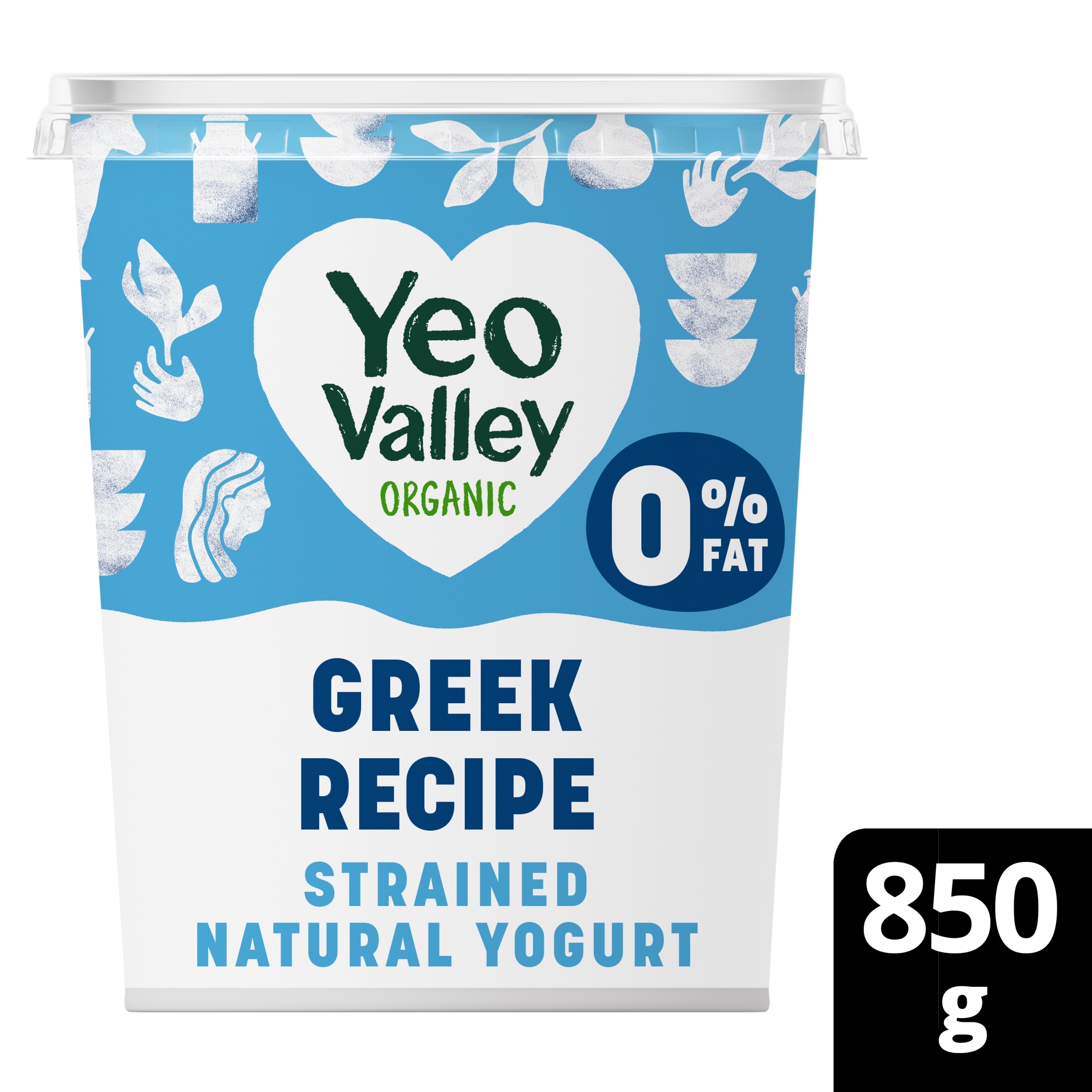 Yeo Valley Organic Greek Recipe 0% Fat Natural 850g