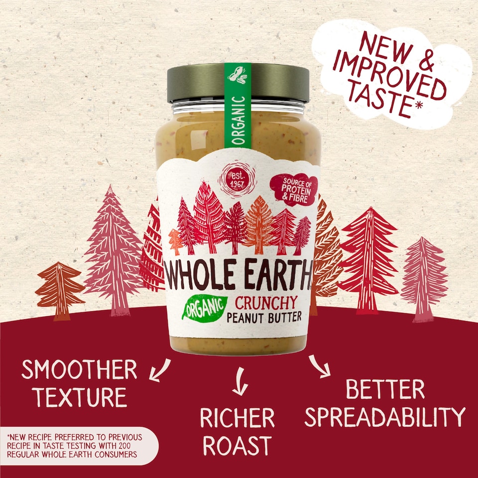 image 1 of Whole Earth Crunchy Organic Peanut Butter 340g