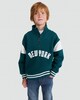 image 2 of F&F Boys Cotton Rich New York Quarter Zip Sweatshirt in Green