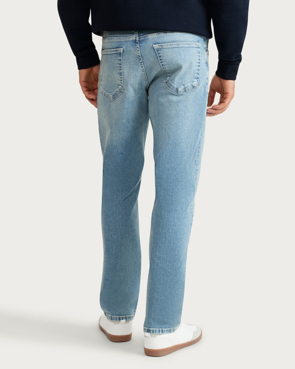 image 1 of F&F Straight Leg FREEFIT® Cotton Rich Jeans in Blue