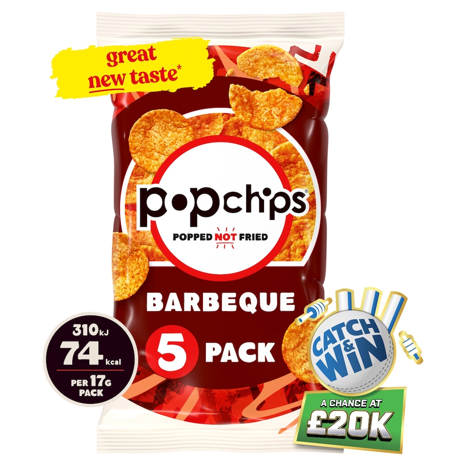 Popchips Barbeque Multipack Crisps 5x17g